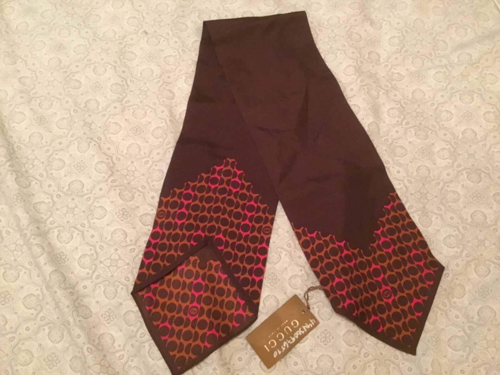 gucci co malmur 12x85 sergé 100% soie marron