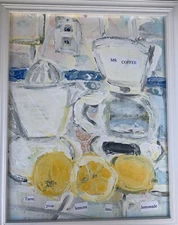 Original Abstract Impressionism Coffee Painting Collage