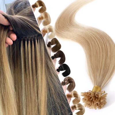 Double THICK Nail Utip Fusion Keratin Remy Human Hair Extensions Pre Bonded 1g/s