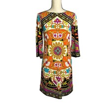 Nicole by Nicole Miller Dress Womens Small Shift 70's Art to Wear Slinky Mod