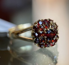 Anello vintage oro 18 kt granate 