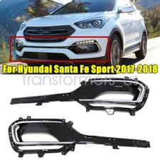For Hyundai Santa Fe Sport 2017-2018 2PCS Front Fog Light Bezels Set Only 2.0L