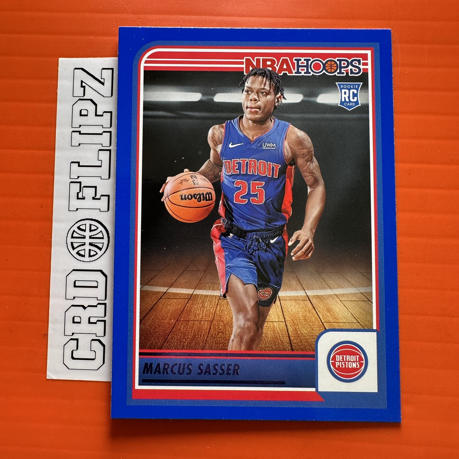 Marcus Sasser Rookie Card 2023-24 NBA Hoops Blue Parallel Card #260 Pistons