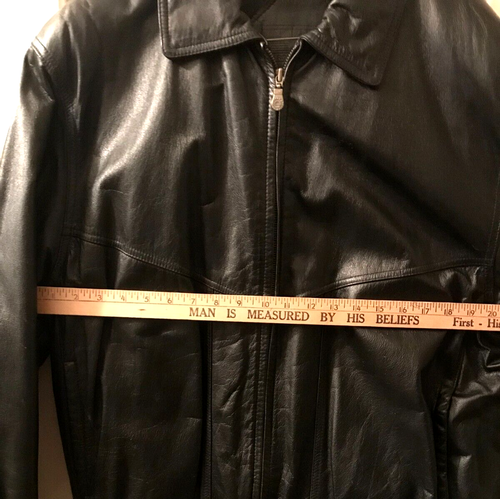 Vintage Roundtree & Yorke Men's Black Genuine Leather, Full Zip, Large - Picture 7 of 12