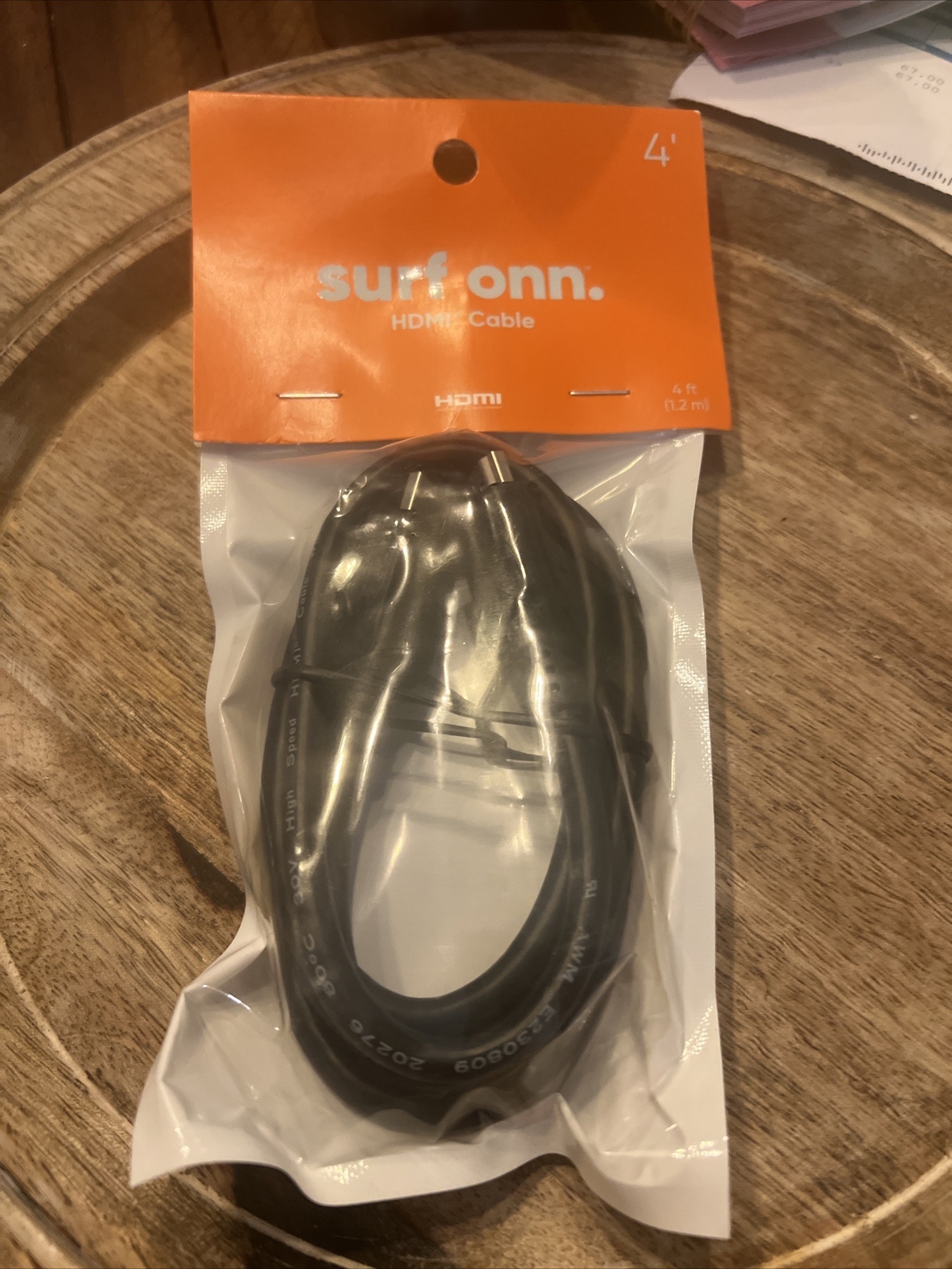 4ft ONN HDMI Cable Brand New High-Speed Streaming-image