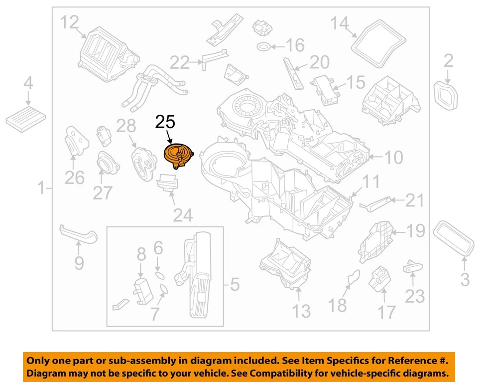 Motor soplador de climatización delantero usado se adapta a: Nissan Armada 2007 delantero grado A Foto 3 de 4