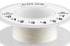 1 METRE SILKON STRONG BEADING THREAD, 0.5 MM THICK, WHITE, NON-FRAY