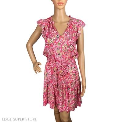 Velvet Graham & Spencer Pink Floral VNeck Short Sleeve Shirt Dress Size  Medium | eBay