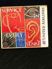 Vintage Collectible United Airlines Service in Every Sense Metal Pinback