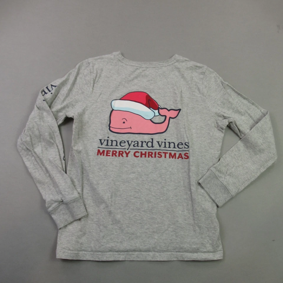 Camisa Vineyard Vines Niñas Pequeña Cuello Redondo Ligera Informal Gris Navidad Foto 4 de 4