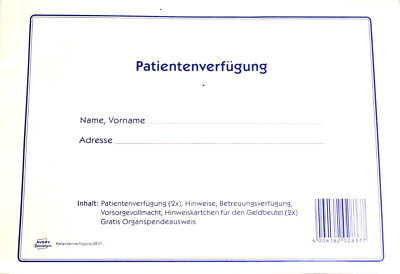 AVERY Zweckform 2837 Patientenverfügung- Set, Betreuung, Vorsorge, Hinweise usw.