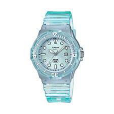 Casio LRW200HS-2EV, Women's Analog Clear Blue Resin Band, Date, 100 Meter, NEW