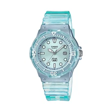Casio LRW200HS-2EV, Women's Analog Clear Blue Resin Band, Date, 100 Meter, NEW
