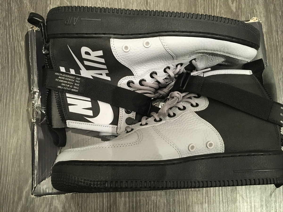 nike sf air force 1 mid wolf grey black
