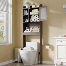 Over The Toilet Bathroom Storage Cabinet Freestanding Wooden Bathroom Organizer