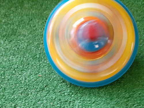 VTG Ohio Art Metal Spinning Top Toy Baseball Bears Works 10” Tin Toy/Wood Handle - Picture 5 of 11