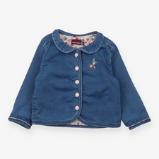 Sergent Major Girls Denim Jacket Embroidered Blue Spring Summer, 9-12 months