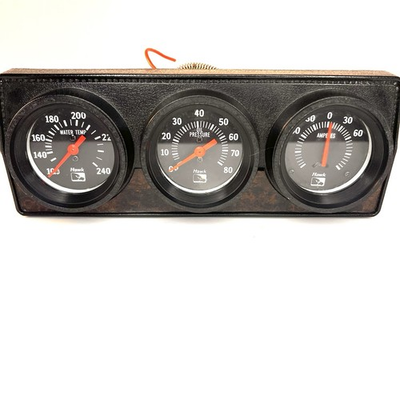 #ad Vintage Hawk #395 270° Trio Gauge Kit Oil Pressure Water Temp Amp NEW Old Stock $42.99