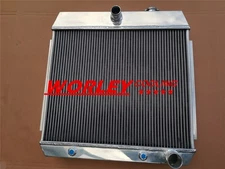 NJ-3Row Aluminum Radiator For Chevy BEL AIR V8 Engine W/Cooler 1955 1956 1957