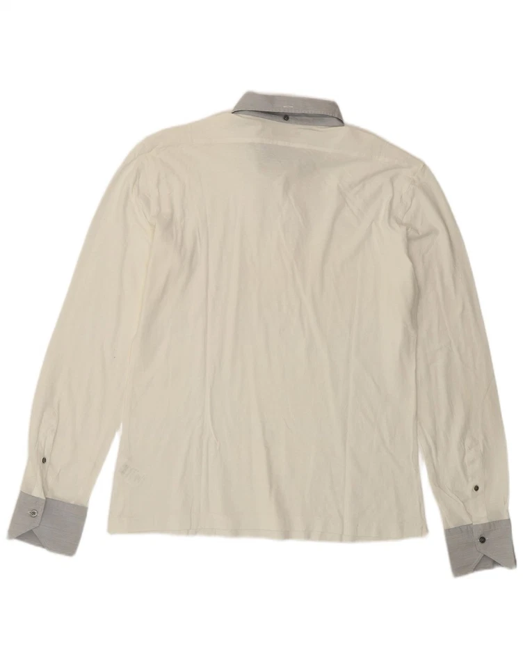 Camisa Pullover MAURO GRIFONI Para Hombre Talla 16 41 Grande Blanco Algodón EF06 Foto 2 de 4
