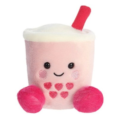 Aurora 77223 - Palm Pals Tangy Heart Boba, Bubbletea, Plüschfigur, 13 cm