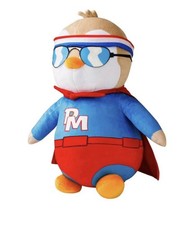 PUDGY PENGUINS Pudgy Man Superhero Red Cape PLUSH Plushie 11”NWT