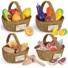 Wooden Play Food Set, Toy Food for Toddlers 1-3, Pretend Play Kitchen Accesso...