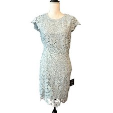 Lulus Hidden Talent Backless Light Blue Lace Dress Women SZ Medium Pretty NEW