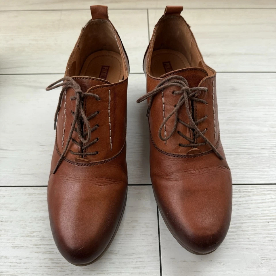 Pikolinos Women Brown Leather Lace-Up Oxford Shoes Low Heel Size EU 42 US 11 - Image 2 of 4