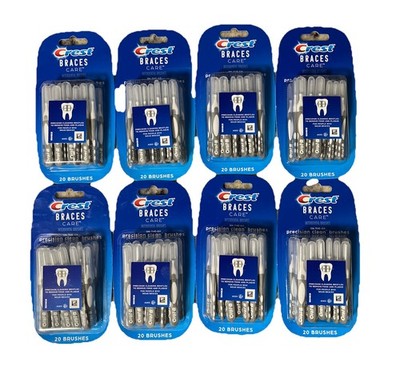 8x Crest Braces Care On-The-Go Precision Clean Brushes 20 PK Ages 6+ New In Pkg