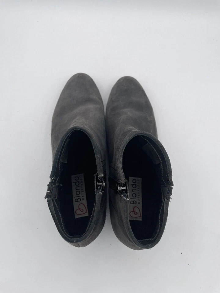 Botín Blondo Valli Para Mujer Talla 8.5M Gris Gamuza Cremallera Lateral Alto Impermeable Foto 4 de 4