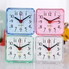 Silent Compact  Portable Alarm Clock Travel Quartz Beep Alarm Clock Small Cute