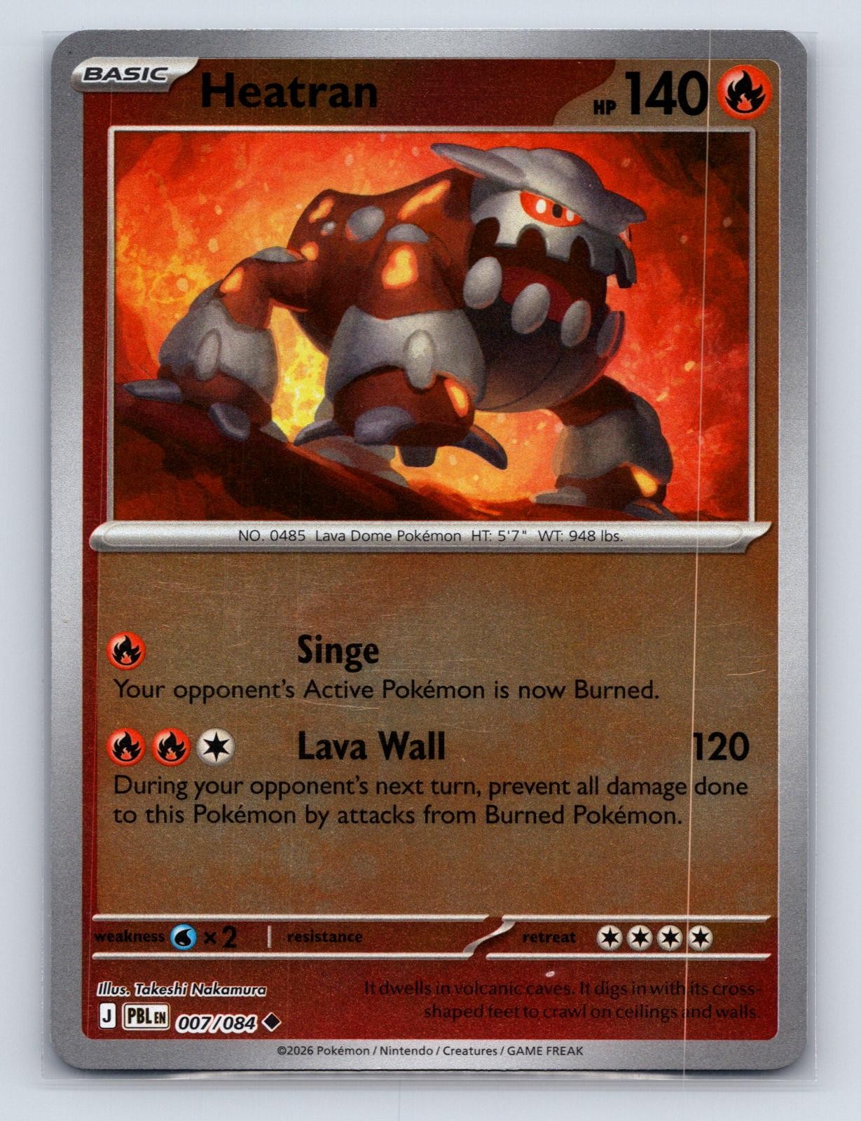 Heatran 007/084 Uncommon Pitch Black Pokemon Reverse Holo Near Mint