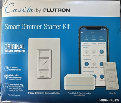 New!  Lutron Original Smart Dimmer Starter Kit P-BDG-PKG1W