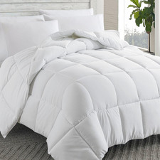 down Alternative Comforter White, King - All Season Soft Quilted King Size Bed