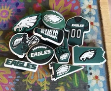 NEW 10 Piece PHILADELPHIA EAGLES Football Shoe Charms Shoe Decorations Champs