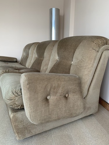 Vintage 1970s modular sofa armchair three one seater Brown Green collection NR11