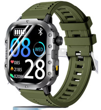 Smart Watch 2.01" Fitness Tracker for Android & iPhone LED Flashlight 100+ Sport