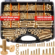  Metric & SAE Bolt Assortment Kit Grade 8.8 Hex Bolts Nuts M4 M5 M6 M8 w Case