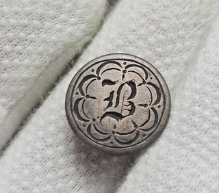 1852 Seated Dime Love Token Silver Button Ornate " B " Initial