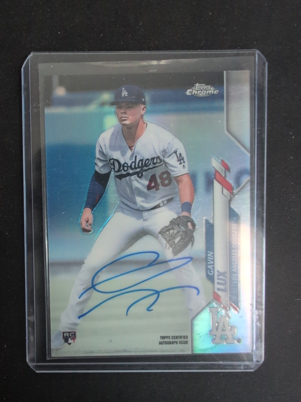 2020 Topps Chrome - Rookie Autographs Gavin Lux #RA-GL Refractor /499 (AU, RC)