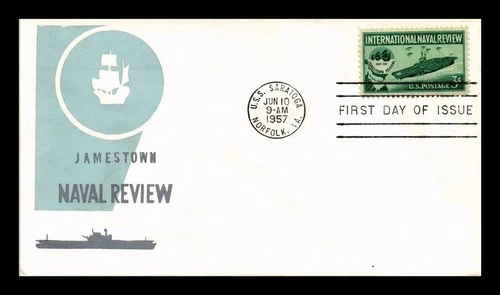 DR JIM STAMPS US COVER INTERNATIONAL NAVAL REVIEW JAMESTOWN FDC SCOTT 1091