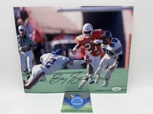 Barry Sanders SIGNED Oklahoma State Cowboys NFL HOF 8x10 PHOTO TSA COA HEISMAN