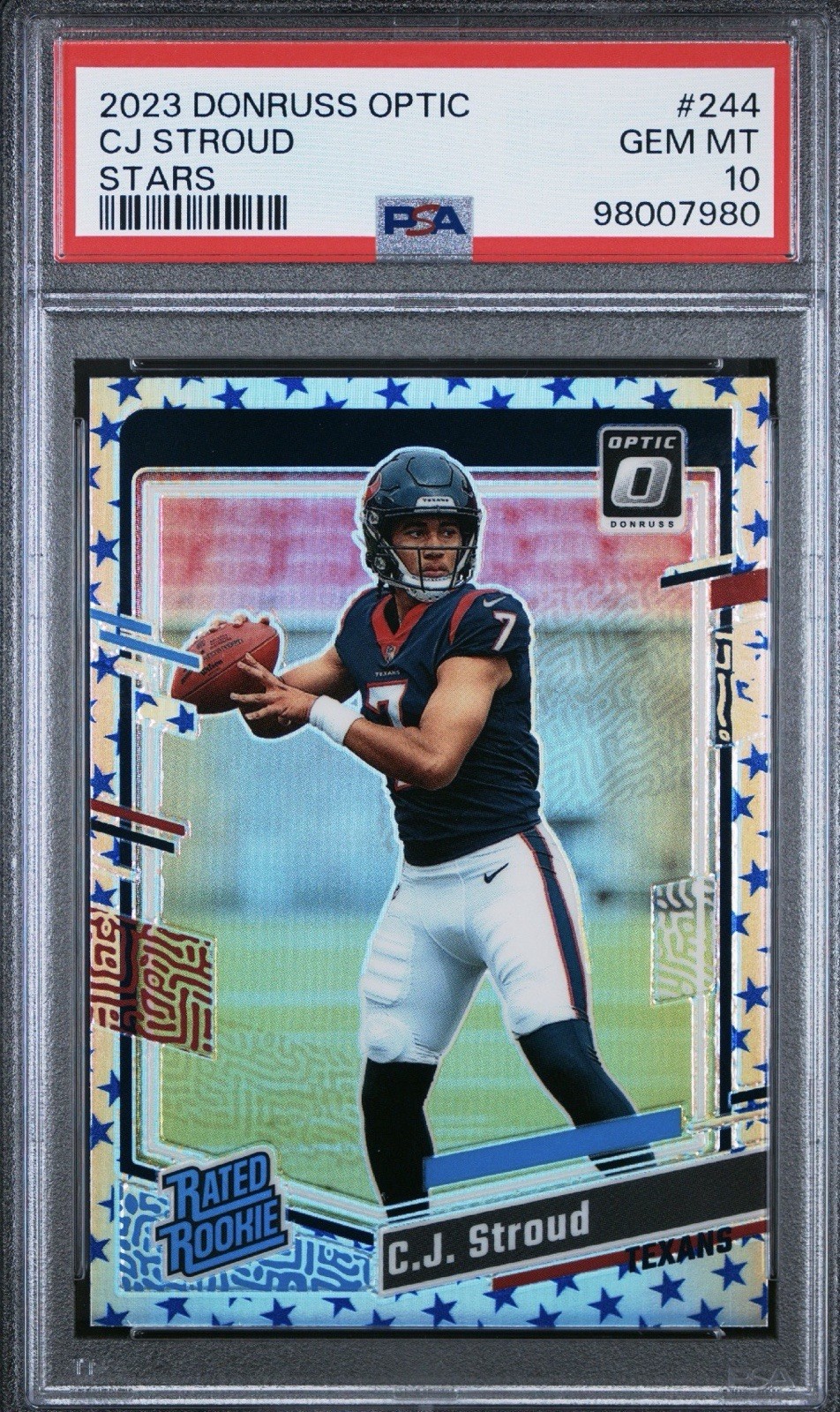 2023 PANINI DONRUSS OPTIC STARS #244 CJ STROUD ROOKIE RC PSA 10 💎