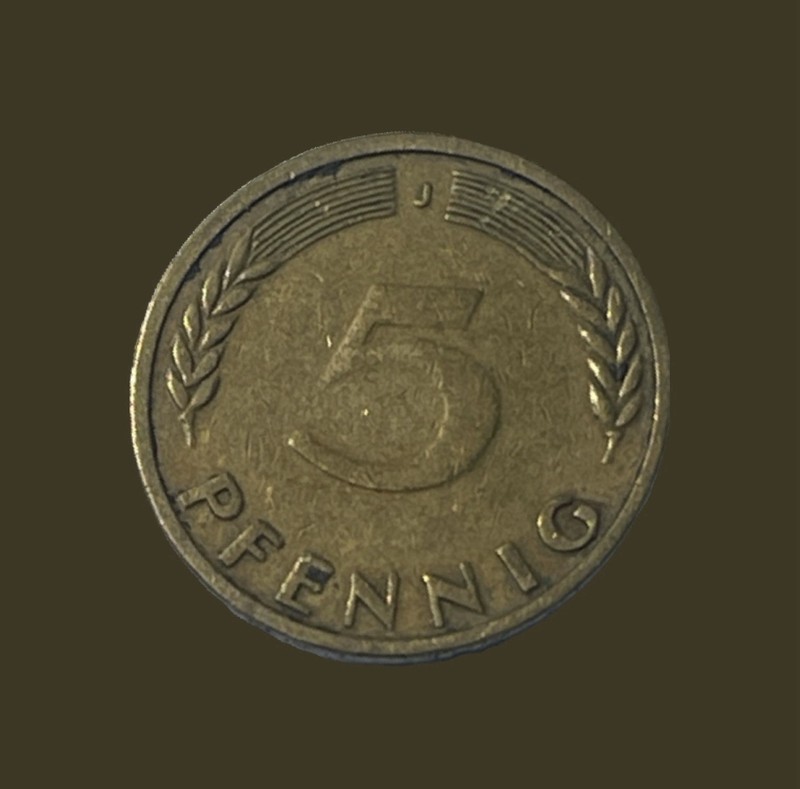 1949-J Germany 🇩🇪 5 Pfennig Coin