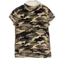 True Religion Top Womens XXS Fits XS S Camo Cap Sleeve Soft Quiet Luxury T Shirt