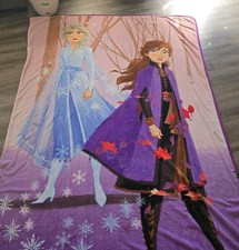 Disney Frozen 2 Kids Plush Blanket 86" X 60" Fleece Elsa Anna 2019 Snowflakes
