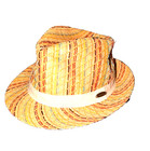 Panama Jack Straw Fedora Hat Multicolored Rainbow Stripe Beach Travel One Size — photo 1