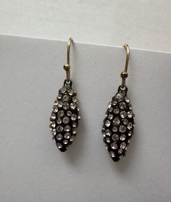 Alexis Bittar Black Lucite With Pink Crystal Earrings