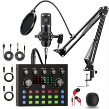 Podcast Equipment Bundle Voice Changer Microphone Kit with Stand for Streaming